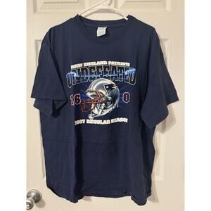New England Patriots Undefeated 2007 Regular Season Football T-Shirt Sz: XL